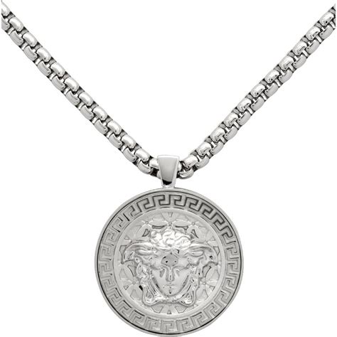 versace silver medusa necklace